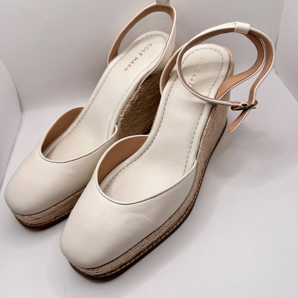 Cole Haan Women's Off-White Wedge Sandals size 9